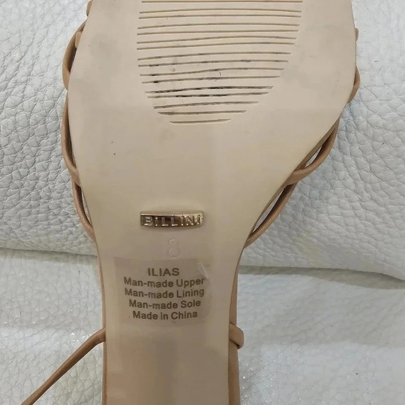 Billini Sandals Ankle Strap Square Heels Tan Brown Camel size 8.5 - Picture 4 of 7